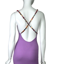 Princess Polly Dress Purple Midi 4 Bodycon Hadley Beaded Straps No Slit NEW - $23.84