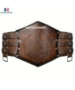 Viking Embossed Waist Armor, Norse Faux Leather Wide Belt, Medieval Knig... - £39.30 GBP