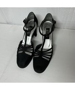 STUART WEITZMAN Women’s Black Satin Shoes 8.5B Made In Spain Rhinestone ... - $650.51 MXN