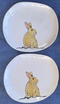 2023 Set of 2 Eli + Ana 8.5” White Salad Desert Rabbit Plates Easter Bun... - $29.99