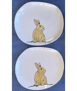 2023 Set of 2 Eli + Ana 8.5” White Salad Desert Rabbit Plates Easter Bun... - £24.03 GBP
