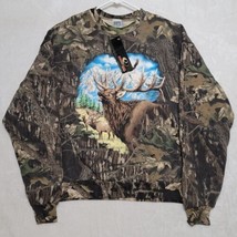 Mossy Oak Men&#39;s Sweat Shirt Size L Large Hunting Camo Elk Long Sleeve Sportex - £19.19 GBP