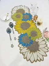 Beaded Table Runner Sunflower Measure 13 *36 inches - £38.36 GBP