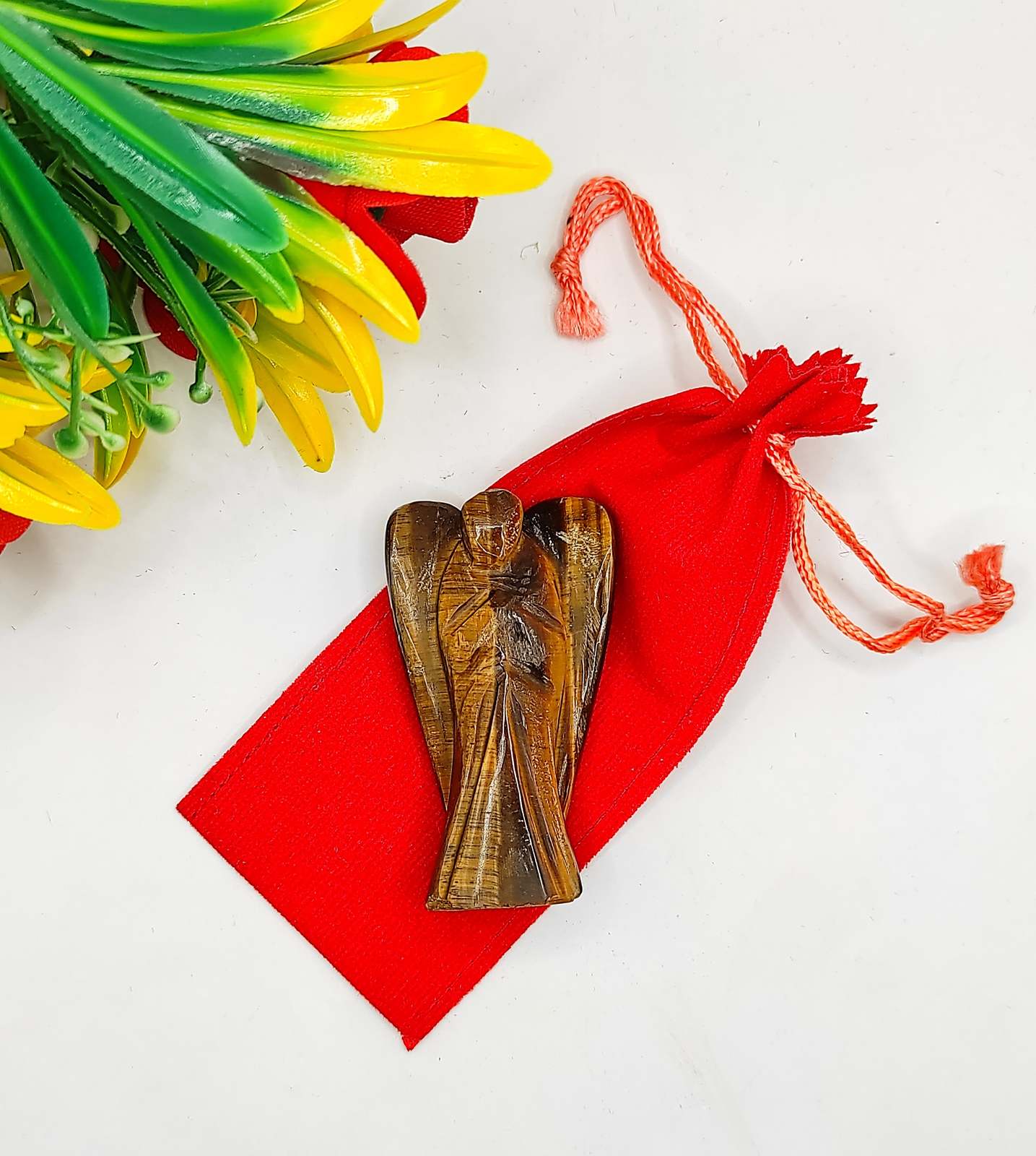 Tiger Eye Angel 2 Inches, Guardian Angels-Pack Of 1 with Velvet Pouch - $49.00