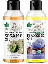 Organic Sesame Oil &amp; Flaxseed Oil with OMEGA-3 Pack of 2 (100g Each) - £12.69 GBP