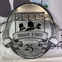 Bell&#39;s Brewery 25th anniversary round bar sign Tin Tacker Sign 18” 7.8oz - $48.38