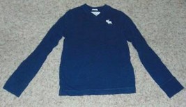 Boys Shirt Abercrombie Blue Muscle Long Sleeve V-Neck Shirt-size L &amp; XL - £6.32 GBP