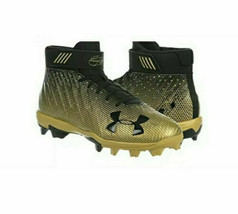 Under Armour Harper 2 Rm Molded Baseball Cleats Gold Black 1297306 Men Sz 15 - £62.16 GBP