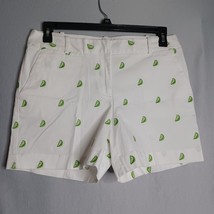 Talbots Shorts Women&#39;s 10 White/Green Lime Cuts Mid Rise Mid Length - £16.08 GBP