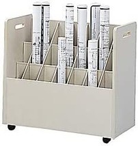21 Compartment Mobile Roll File, Putty, Safco Products 3043. - £283.81 GBP