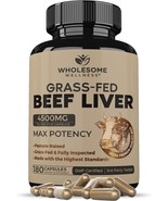 Grass Fed Desiccated Beef Liver Capsules (180 Pills, 750mg Each) - Natur... - $61.34 CAD