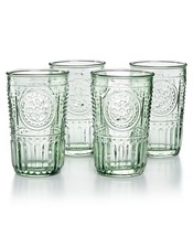 Bormioli Rocco Romantic Glass Drinking Tumbler 10.25 Oz Set Of 4 - Pastel Green - £40.20 GBP