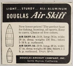 1948 Print Ad Douglas Aircraft Air Skiff All Aluminum Boats Santa Monica,CA - £7.26 GBP