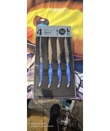 French Home Laguiole Set of 4 Stainless Steel Steak Knives Blue Handle - $549.50 MXN
