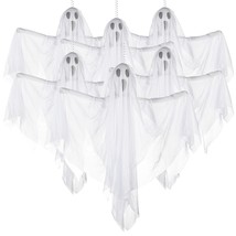 PREXTEX Halloween Fabric Ghost. 6 Pcs Halloween Hanging Spooky Ghost Props for I - £51.05 GBP