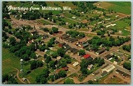 Aerial View Greetings From Milltown Wisconsin WI UNP Unused Chrome Postc... - $4.90