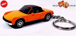Rare Key Chain Ring Reddish Orange & Black Vw Volkswagen Porsche 914 Targa Coupe - $38.98