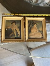 VTG Age Of Innocence Set Boy Girl 5” x6” wooden frames Embossed By Henry Raeburn - £37.95 GBP
