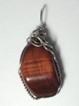 .925 SS Wire Wrapped Red Tiger&#39;s-Eye Pendant by Jemel - £29.46 GBP