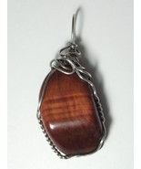 .925 SS Wire Wrapped Red Tiger&#39;s-Eye Pendant by Jemel - £29.53 GBP