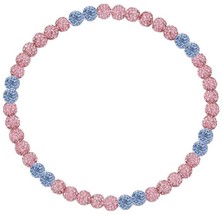 Iced Rhinestone Disco Ball Pollyanna Baseball Drip Necklace Miami Vice Pink Blue - $19.79+