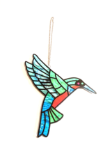 Hummingbird Suncatcher 7 1/2 in with Chain Hanging Window Resin - $12.45