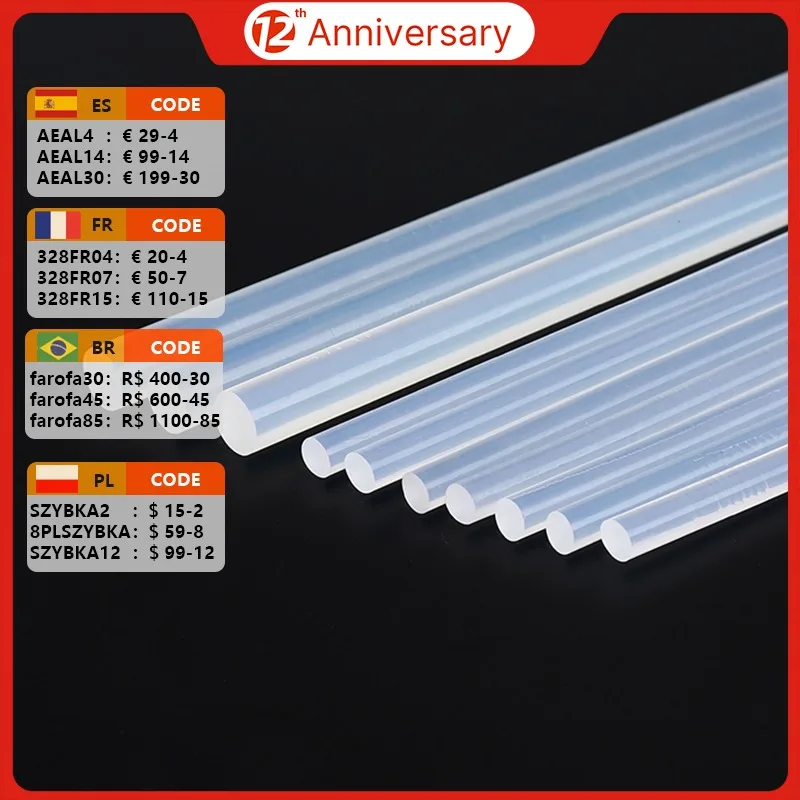 50 Pcs 11mm or 7mm Glue stick Hot melt adhesive Translucent Strong Viscosity Rod - £180.50 GBP