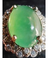 Icy Ice Green 100% Natural Burma Jadeite Jade Ring # Type A Jadeite # - £379.23 GBP