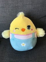 Squishmallow 8&quot; Aimee Chick Overalls Gardner Kellytoy EASTER! Spring 2022 - £9.42 GBP