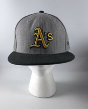 Oakland A&#39;s Fitted Baseball Hat New Era 5950  Gray - 7 1/2 - £30.92 GBP