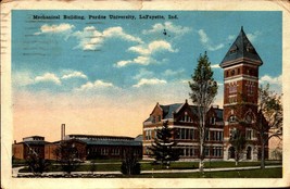 Mechanical Building Purdue University Lafayette Indiana IN-1917 Postcard-bk49 - £4.74 GBP
