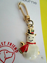 Vintage Dog Collar Winter Charm Liz Claiborne Snowman with Tail RARE - £5.54 GBP