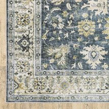 8&#39; Blue And Ivory Oriental Printed Non Skid Runner Rug - £97.44 GBP