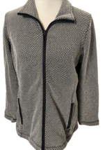 T by Talbots Petite Navy and White Striped Zip Front Jacket Size Lp - $357.46 MXN