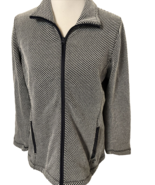 T by Talbots Petite Navy and White Striped Zip Front Jacket Size Lp - $26.29 CAD
