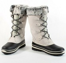 Khombu Womens Emily Gray Suede Leather Faux Fur Snow Boot Waterproof Size 6 - £22.95 GBP