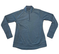 Reebok Womens 1/4 Zip Pullover Sweatshirt Running / Outdoors Large Blue Vented - £7.79 GBP
