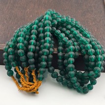 BEAUTIFUL OLD AFRICAN Green melon shape GLASS  BEADS 10-10.5MM - $761.87 MXN
