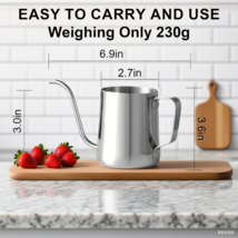 350ml long mouthed hand brewed coffee pot, stainless steel coffee utensil - $250.96 MXN