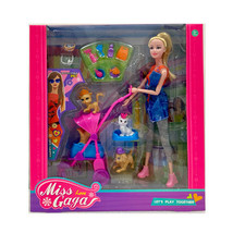 Miss Gaga Doll Set with Pets and Accessories - with Pram - £31.98 GBP