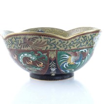 Antique Inaba Signed Japanese Cloisonne bowl with dragons and Roosters - £168.18 GBP