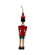 VTG Pinocchio Ornament 11&quot; Wooden Jointed Articulating Doll Mantel Cabinet - £10.29 GBP