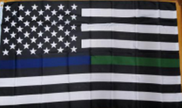 US POLICE MILITARY MEMORIAL BLUE GREEN LINE USA AMERICA 4X6 FLAG ROUGH T... - £28.24 GBP