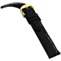 18mm Genuine Crocodile Skin Black Men&#39;s Watch Band / Strap - £58.63 GBP