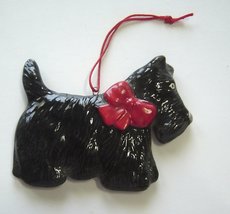  Vintage Dept 56 Ceramic Scottie Dog Ornament Scottish Terrier  - £16.11 GBP