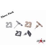 NEW Michael Jordan Jumpman 23 Basketball CZ Stud Hip Hop Bling Earrings,... - €25,31 EUR