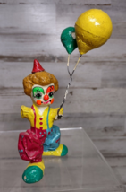 Vintage Paper Mache Papier Clown Holding Balloons Figure Bright Folk Art Mexico - £15.04 GBP