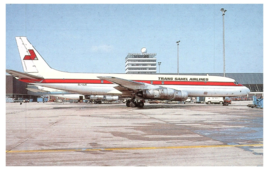 Trans Sahel Airlines McDonnell Douglas DC 8 54 at Amsterdam Airplane Postcard - £7.75 GBP