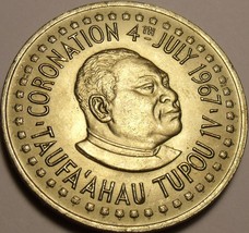 Rare Gem Unc Tonga 1967 Pa&#39;Anga~Coronation Of Tapou IV~13,000 Minted~Fre... - £22.68 GBP