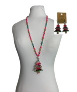 Treasure Serape Christmas Tree Beaded Necklace Earring Set New Colorful ... - £14.74 GBP
